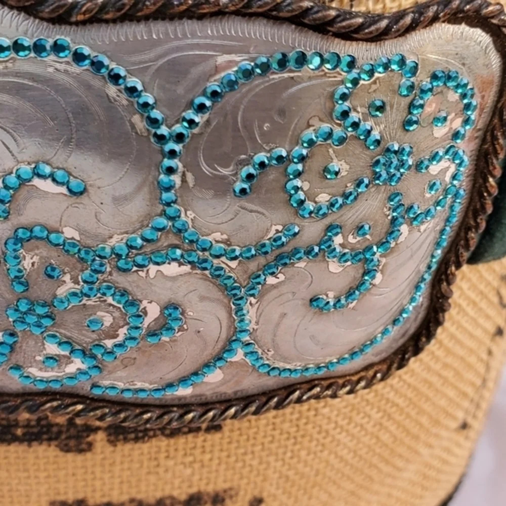Vintage  Western jeweled‎ buckle belt S/ M - Picture 3 of 10